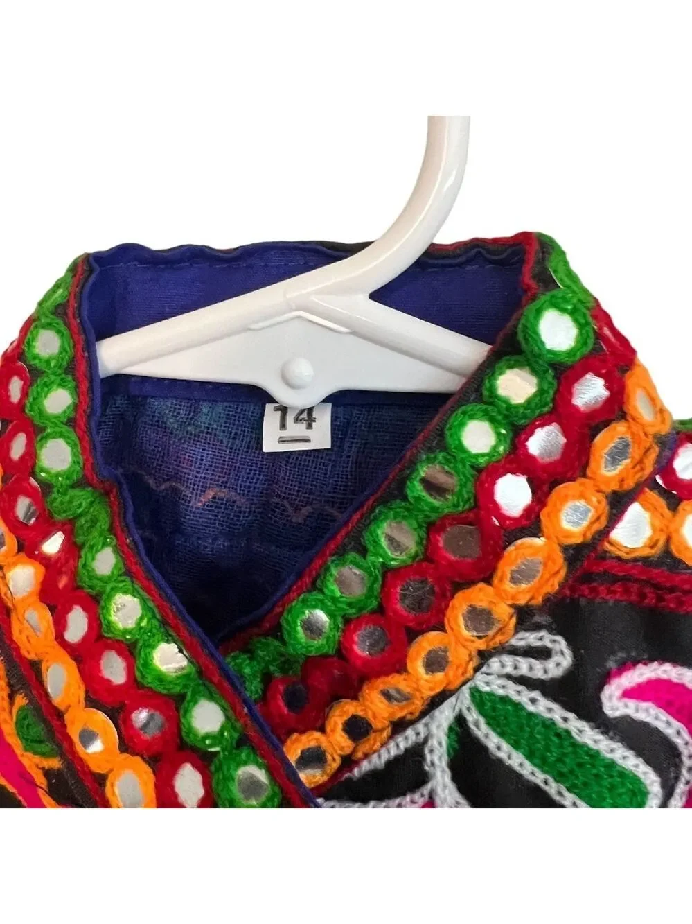 NWOT Multicolor Boho Moroccan‎ Dress Mirrored Sequins Embroidered 2T